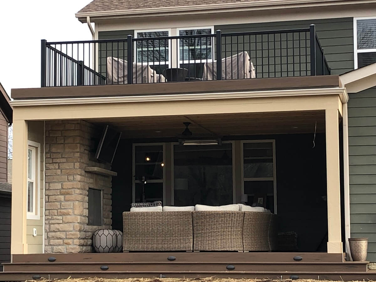 deck under balcony
